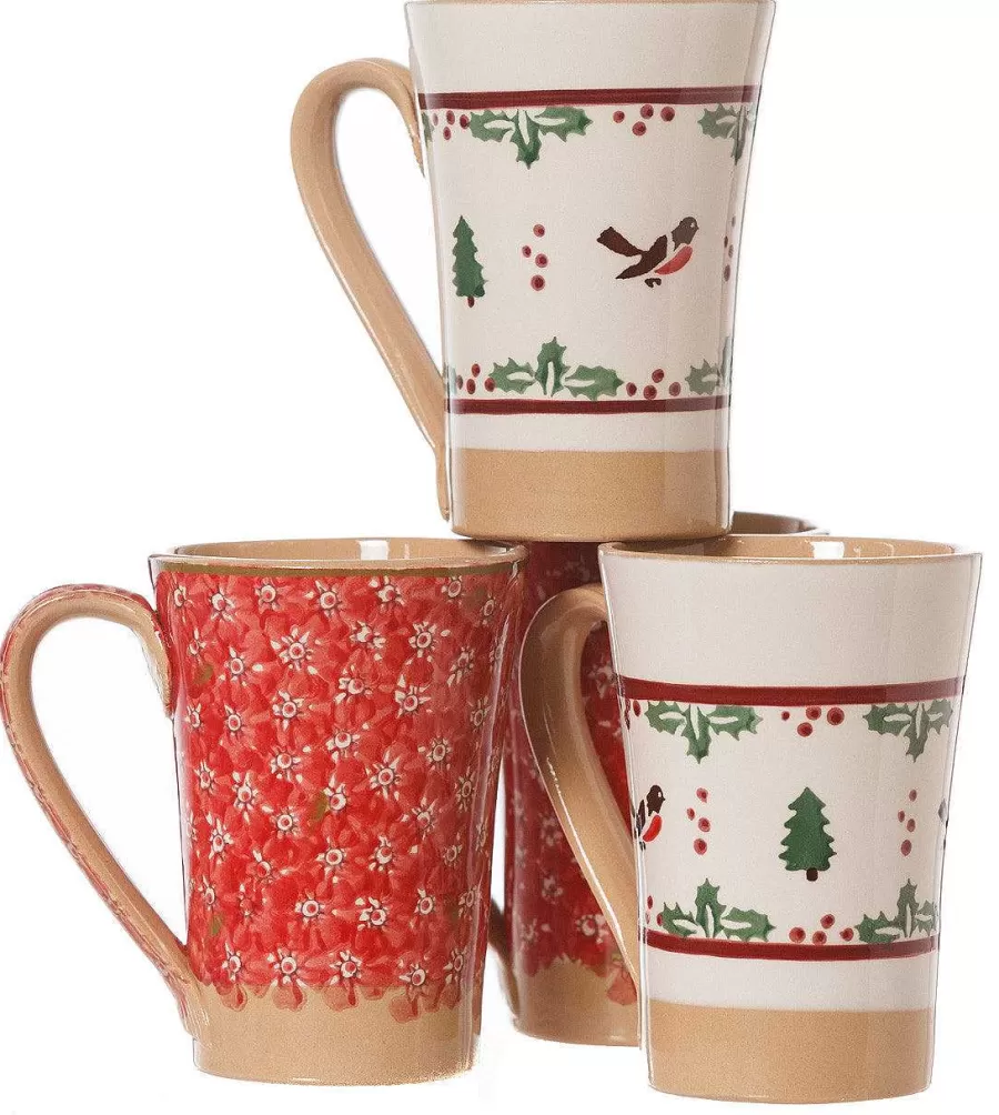 Winter Robin<Nicholas Mosse 2 Tall Mugs Red Lawn & 2 Tall Mugs Winter Robin