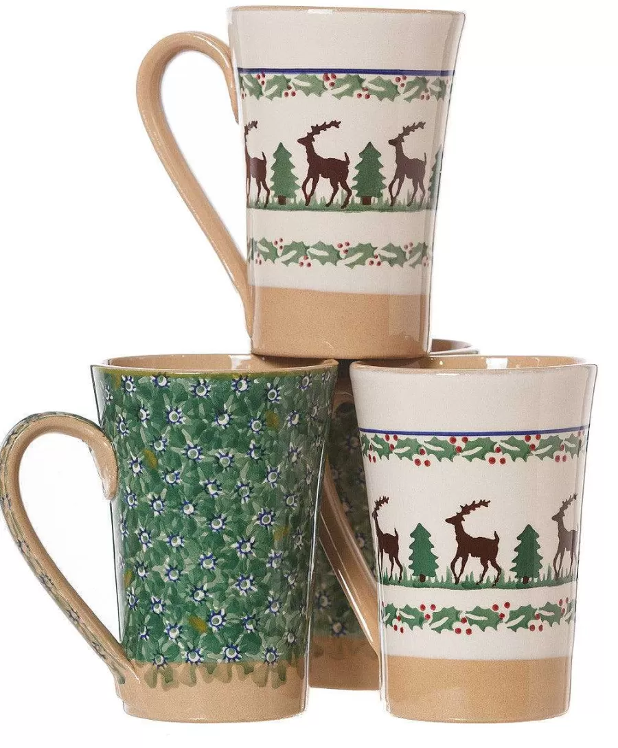 Special Event Gifts<Nicholas Mosse 2 Tall Mugs Reindeer & 2 Tall Mugs Green Lawn