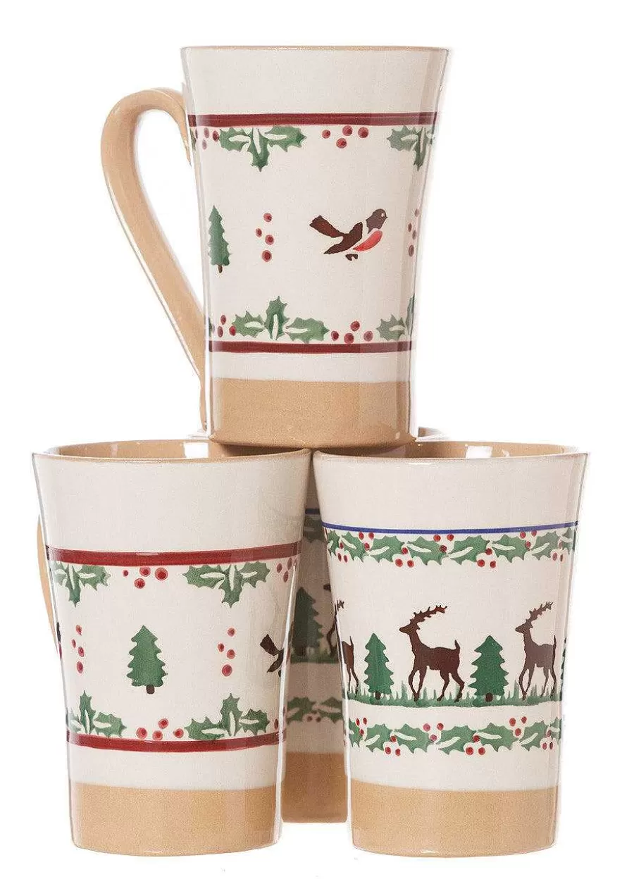 Special Event Gifts<Nicholas Mosse 2 Tall Mugs Reindeer & 2 Tall Mugs Winter Robin