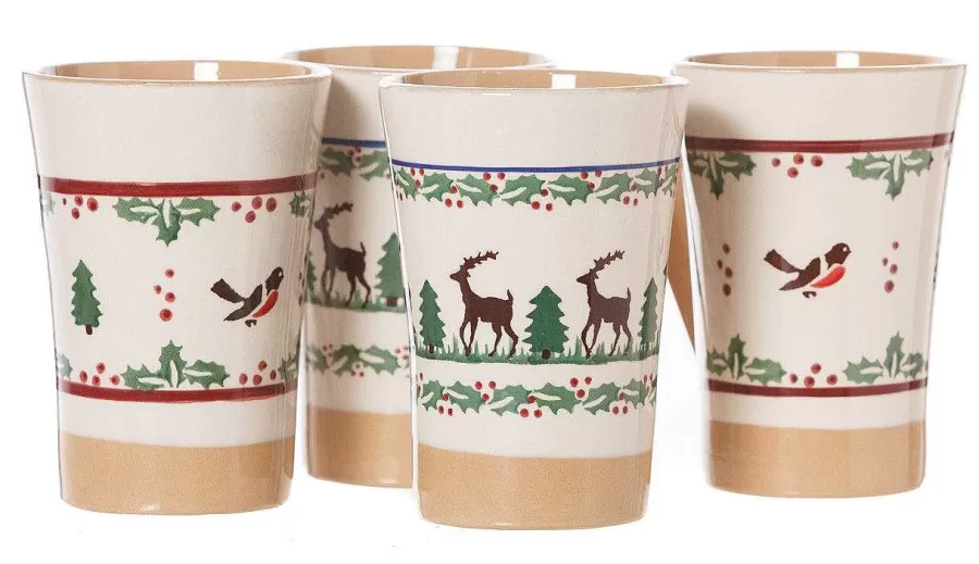 Special Event Gifts<Nicholas Mosse 2 Tall Mugs Reindeer & 2 Tall Mugs Winter Robin