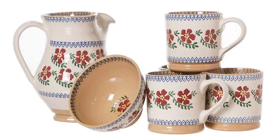 Old Rose<Nicholas Mosse 4 Large Mugs, Medium Jug & Small Bowl Old Rose