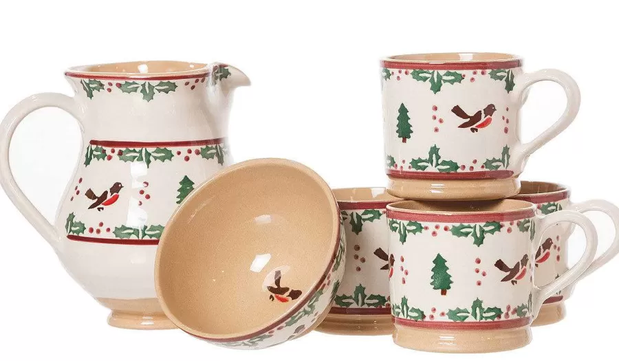 Special Event Gifts<Nicholas Mosse 4 Large Mugs, Medium Jug & Small Bowl Winter Robin