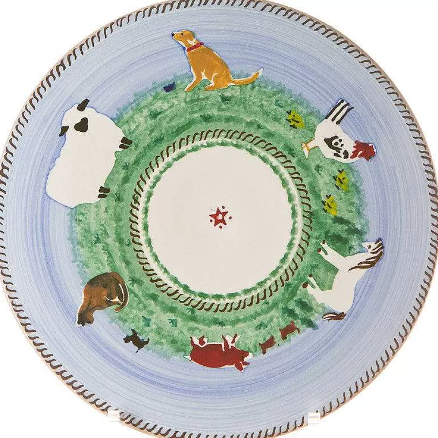 Tea Fanatic'S Gifts<Nicholas Mosse 9" Footed Cake Plate Assorted Animals