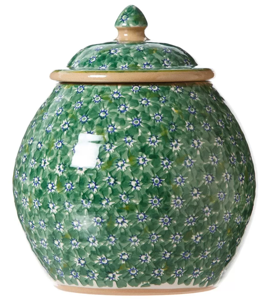 Valentine'S Day<Nicholas Mosse Cookie Jar And Medium Heart Plate Lawn Green