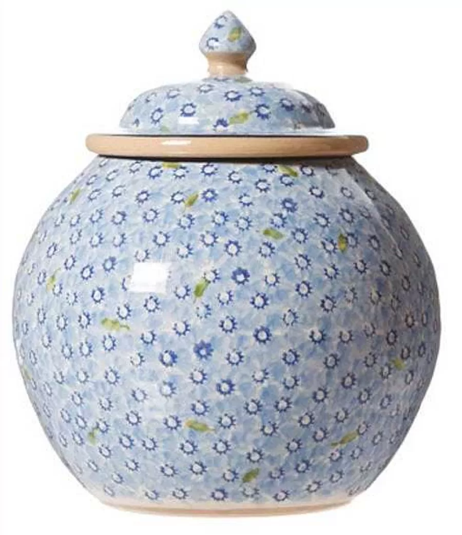 Lawn<Nicholas Mosse Cookie Jar And Medium Heart Plate Lawn Light Blue