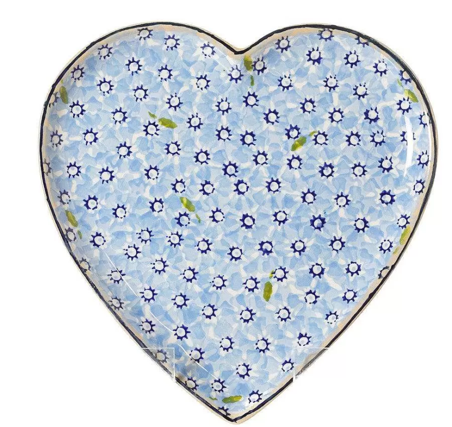 Lawn<Nicholas Mosse Cookie Jar And Medium Heart Plate Lawn Light Blue