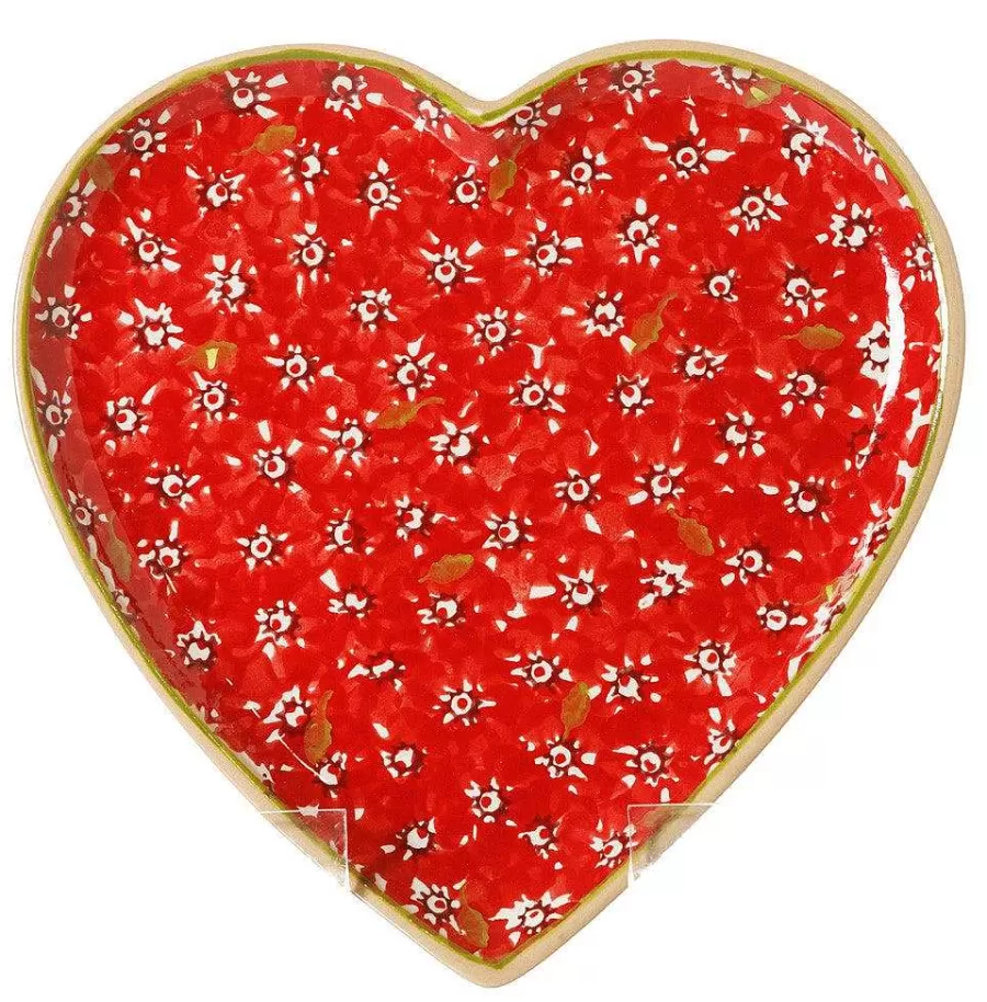 Lawn<Nicholas Mosse Cookie Jar And Medium Heart Plate Lawn Red