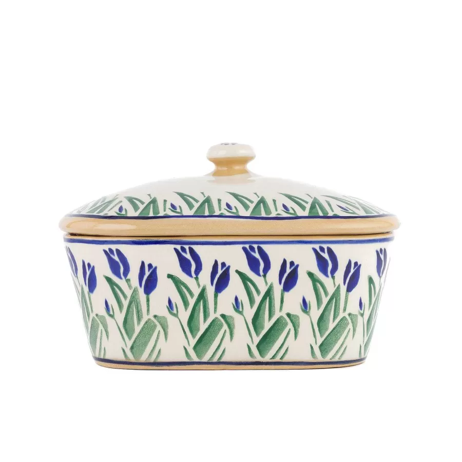 New In<Nicholas Mosse Covered Butterdish Blue Blooms
