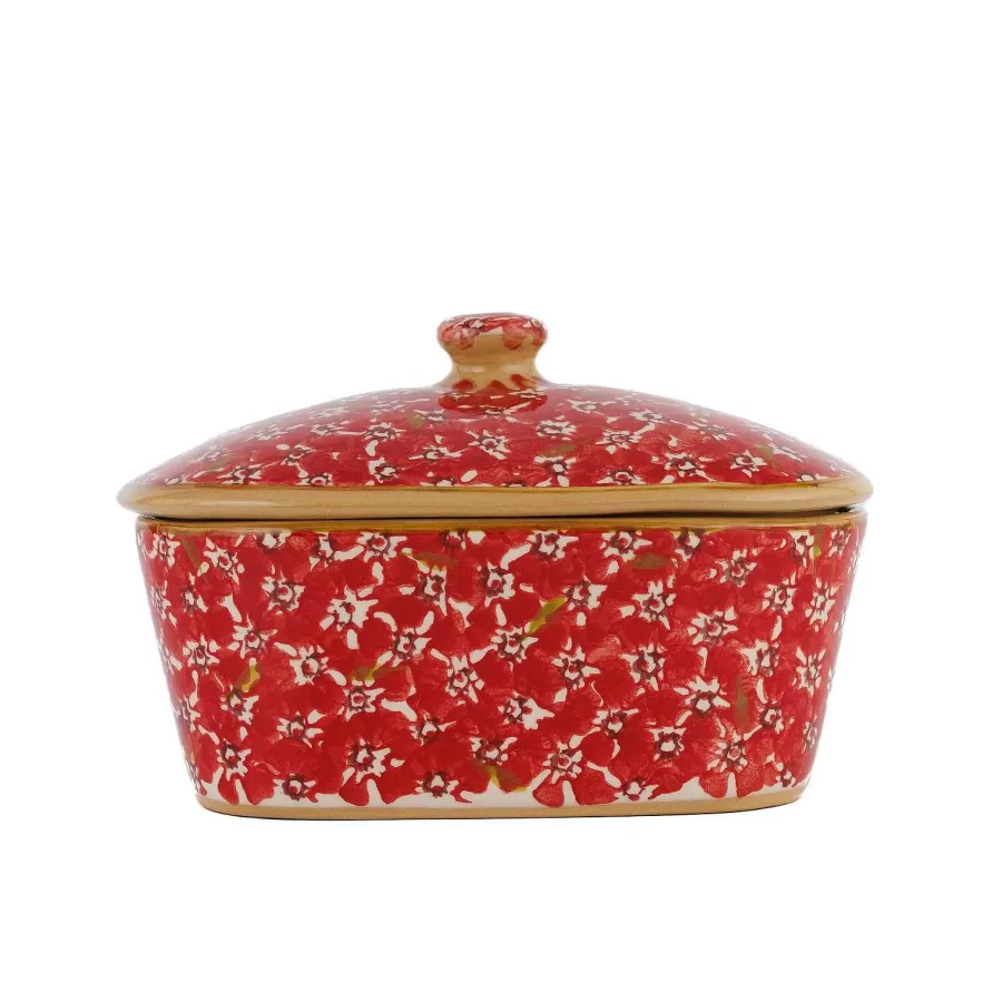 Lawn<Nicholas Mosse Covered Butterdish Lawn Red