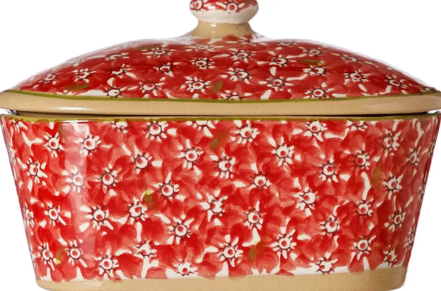 Lawn<Nicholas Mosse Covered Butterdish Lawn Red