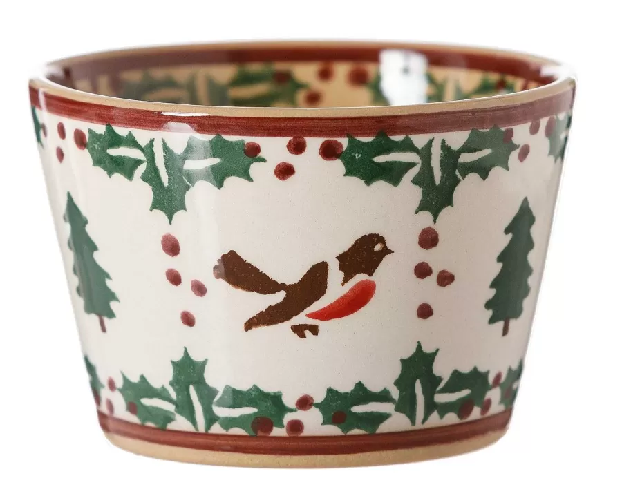 Winter Robin<Nicholas Mosse Custard Cup Winter Robin