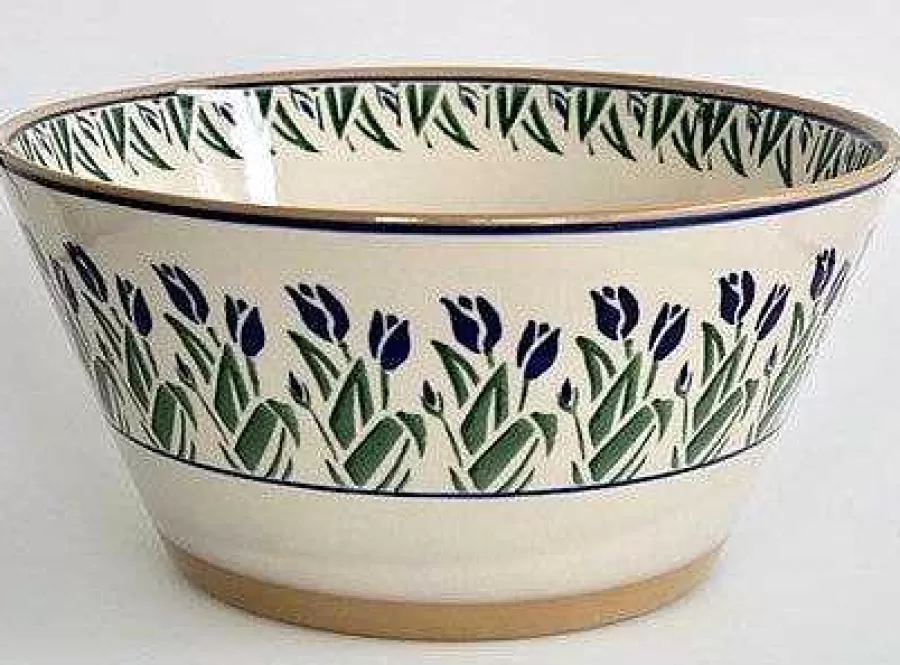 New In<Nicholas Mosse Large Angled Bowl Blue Blooms