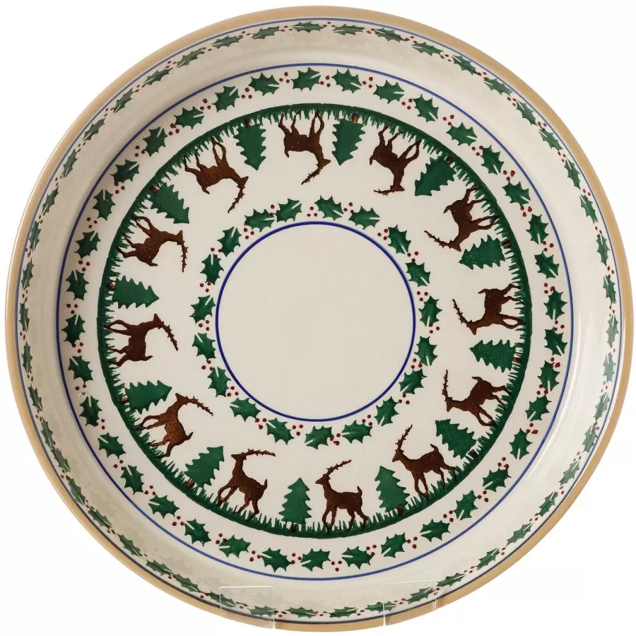 Reindeer<Nicholas Mosse Large Quiche Dish Reindeer