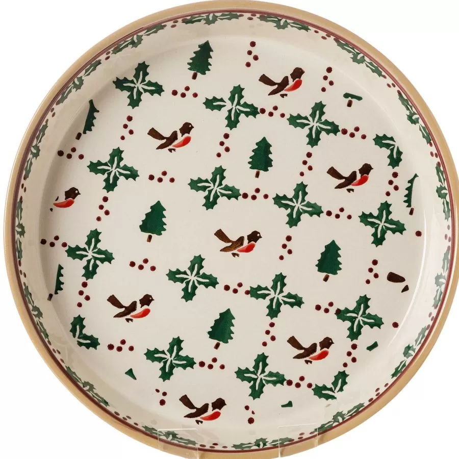 Winter Robin<Nicholas Mosse Large Quiche Dish Winter Robin