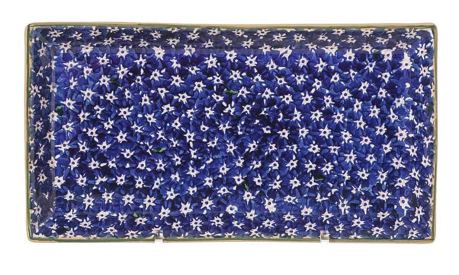 Lawn<Nicholas Mosse Large Rectangle Plate Lawn Dark Blue
