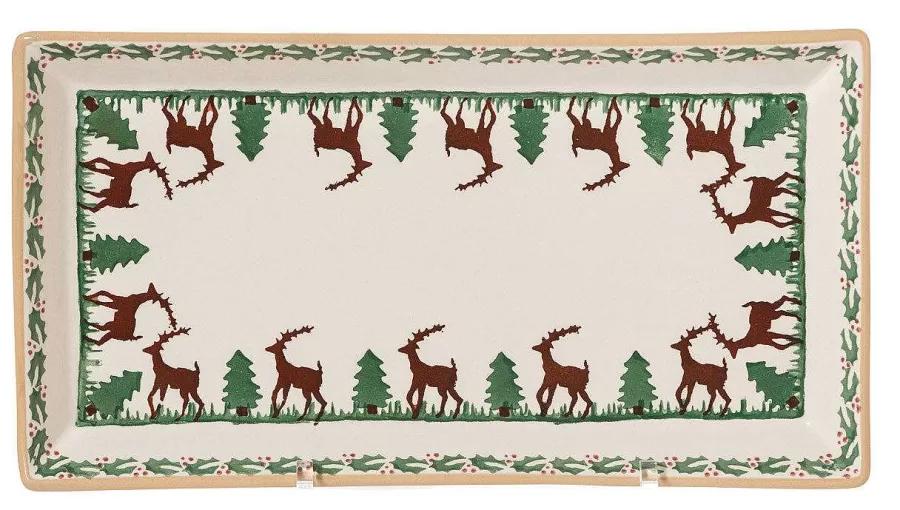 Reindeer<Nicholas Mosse Large Rectangle Plate Reindeer