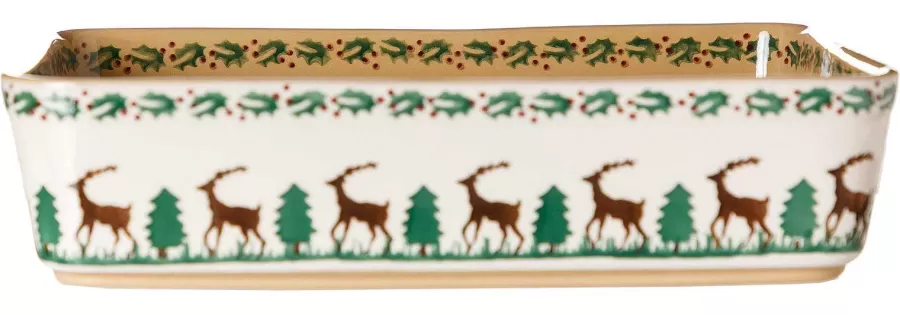 Reindeer<Nicholas Mosse Large Rectangular Oven Dish Reindeer