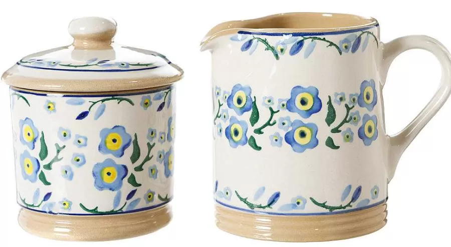 Mother'S Day<Nicholas Mosse Lidded Sugar Bowl And Small Cylinder Jug Forget Me Not