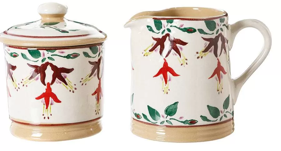 Fuchsia<Nicholas Mosse Lidded Sugar Bowl And Small Cylinder Jug Fuchsia