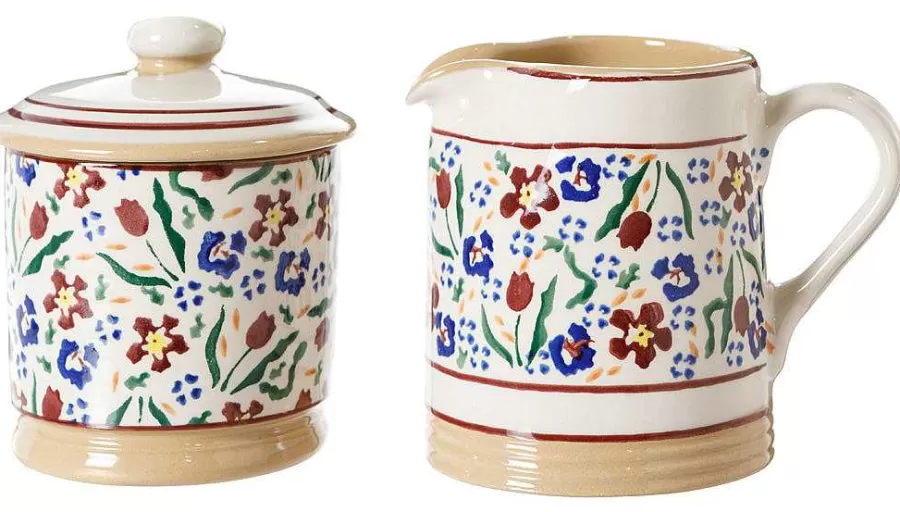 Mother'S Day<Nicholas Mosse Lidded Sugar Bowl And Small Cylinder Jug Wild Flower Meadow