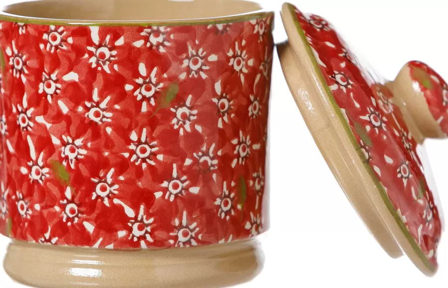 Bowls<Nicholas Mosse Lidded Sugar Bowl Lawn Red