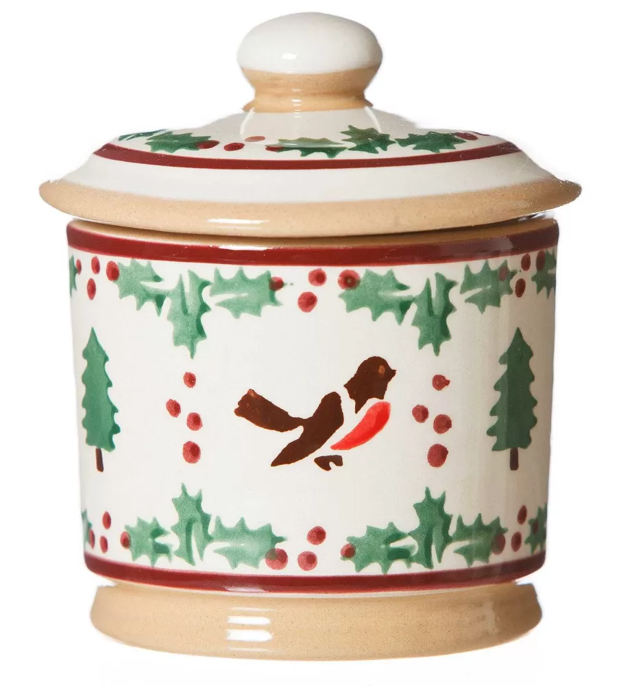 Winter Robin<Nicholas Mosse Lidded Sugar Bowl Winter Robin