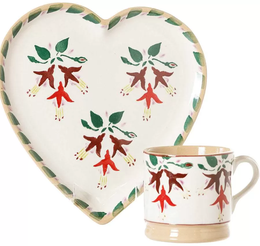 Gift Sets<Nicholas Mosse Medium Heart Plate And Small Mug Fuchsia