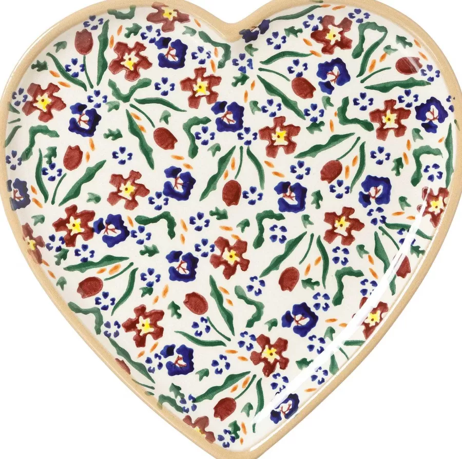 Valentine'S Day<Nicholas Mosse Medium Heart Plate And Small Mug Wild Flower Meadow