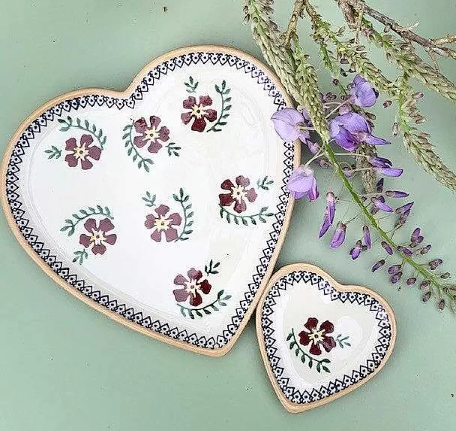 Valentine'S Day<Nicholas Mosse Medium Heart Plate And Tiny Heart Plate Old Rose