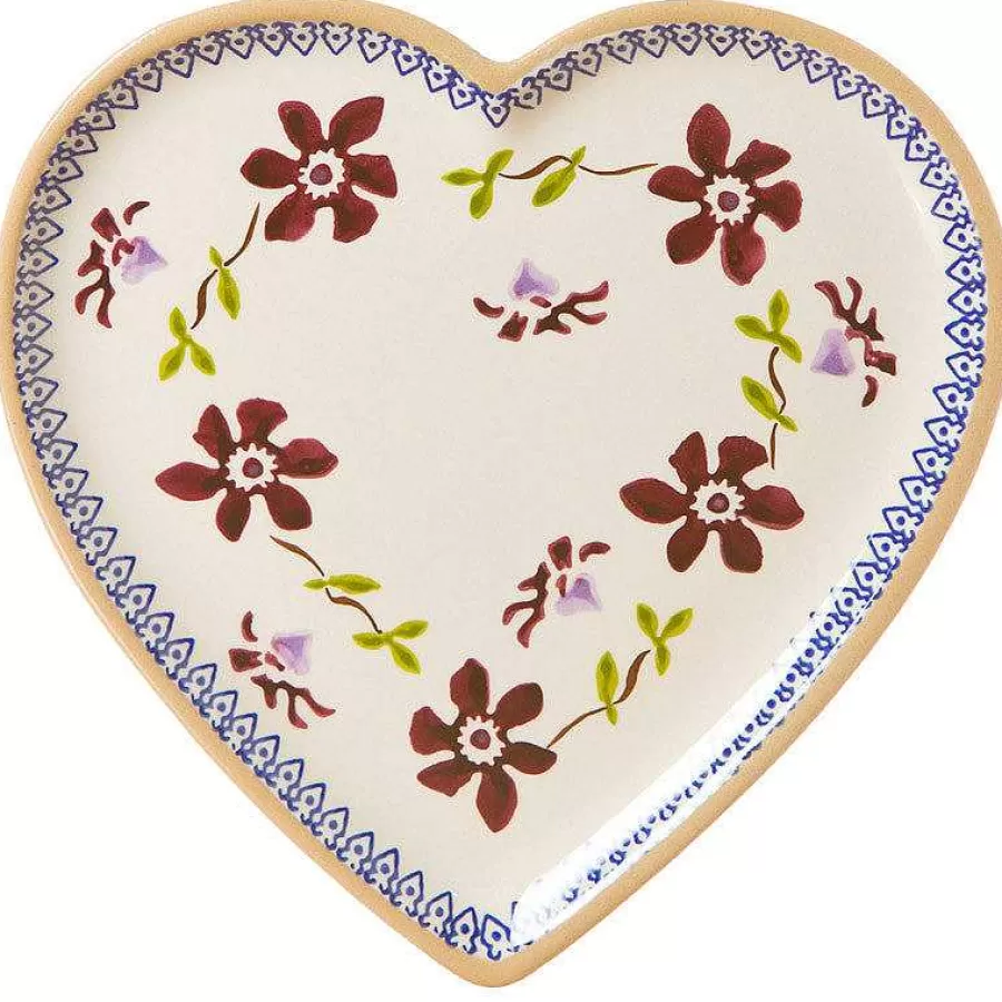 Valentine'S Day<Nicholas Mosse Medium Heart Plate Clematis