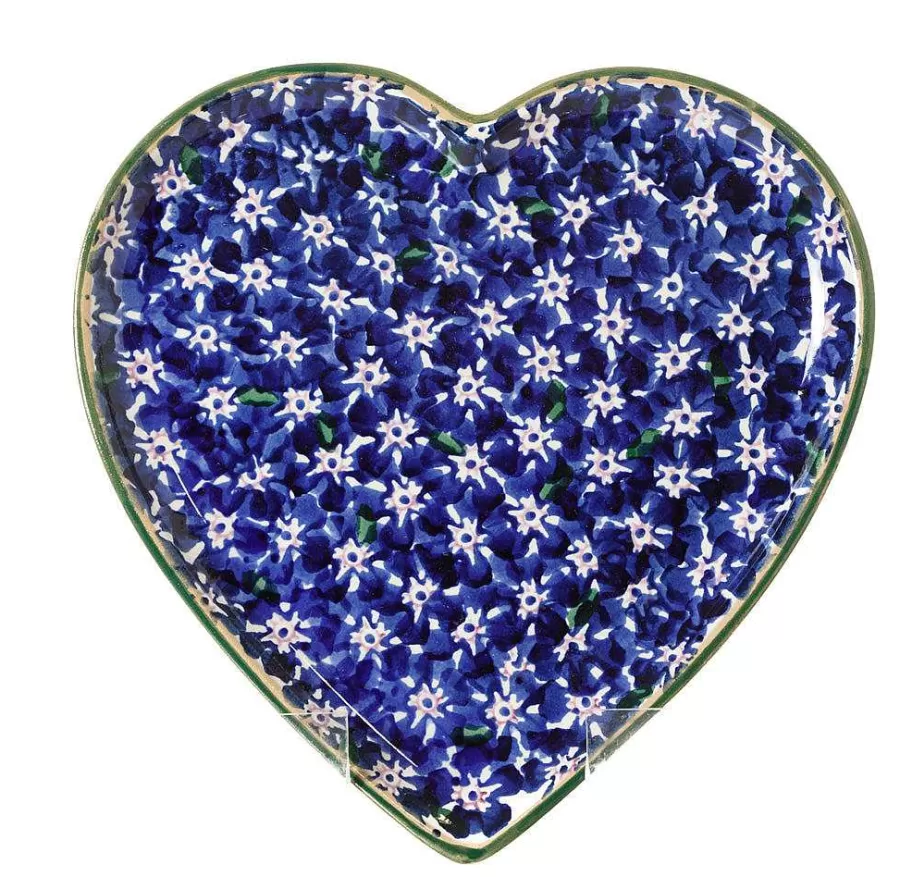 Lawn<Nicholas Mosse Medium Heart Plate Dark Blue Lawn