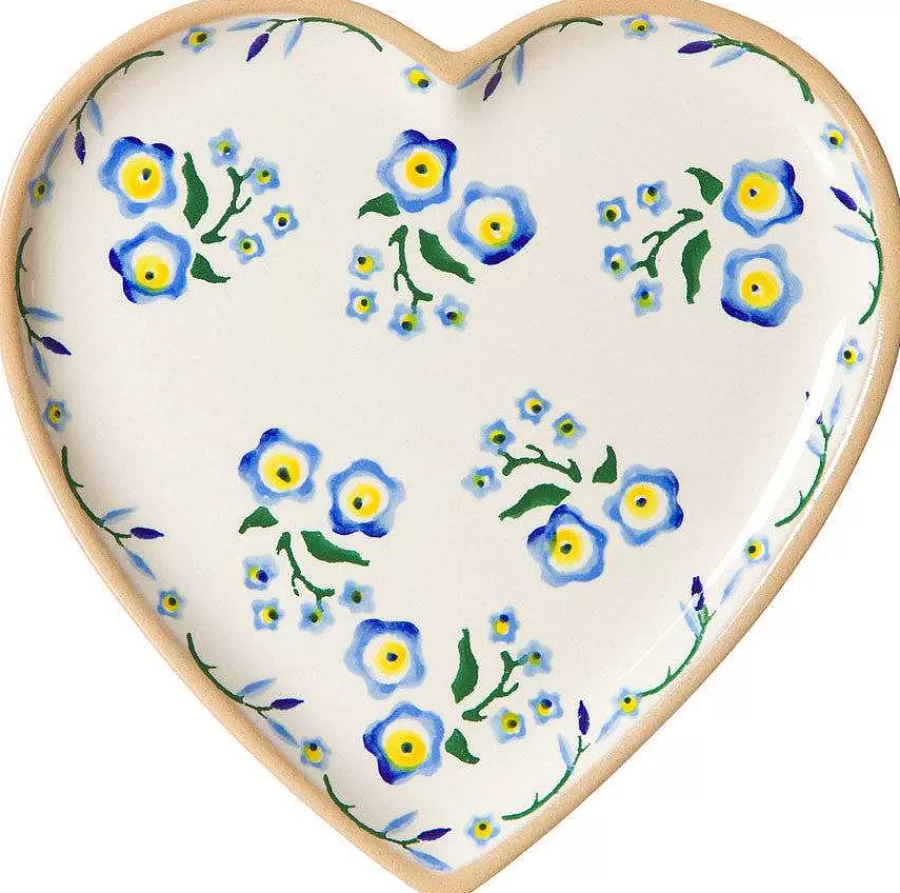 Forget Me Not<Nicholas Mosse Medium Heart Plate Forget Me Not