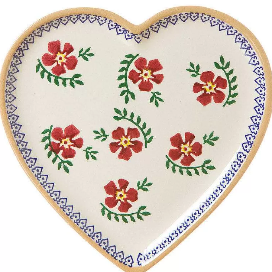 Valentine'S Day<Nicholas Mosse Medium Heart Plate Old Rose