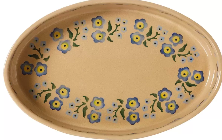 Oven Friendly Dishes<Nicholas Mosse Medium Oval Oven Dish Forget Me Not