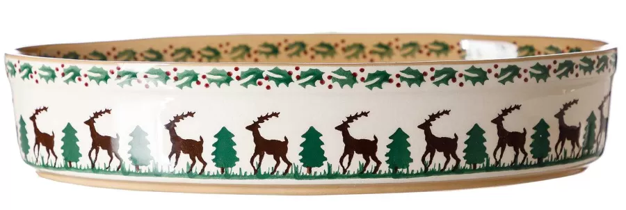 Oven Friendly Dishes<Nicholas Mosse Medium Oval Oven Dish Reindeer