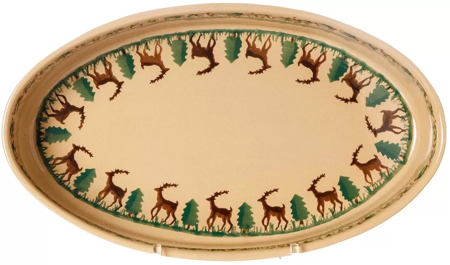 Oven Friendly Dishes<Nicholas Mosse Medium Oval Oven Dish Reindeer