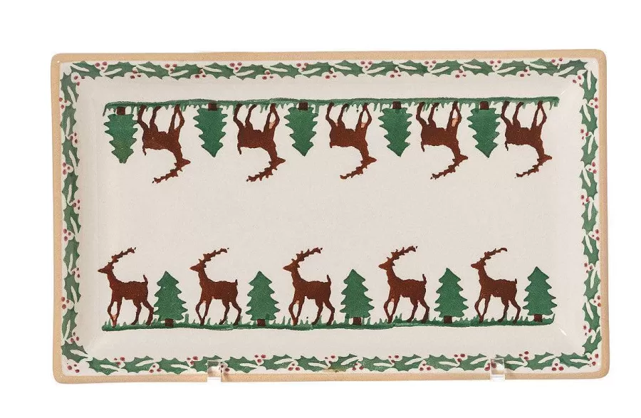 Reindeer<Nicholas Mosse Medium Rectangle Plate Reindeer
