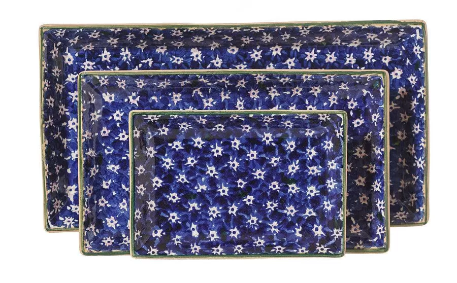 Lawn<Nicholas Mosse Nest Of 3 Rectangle Dishes Lawn Dark Blue