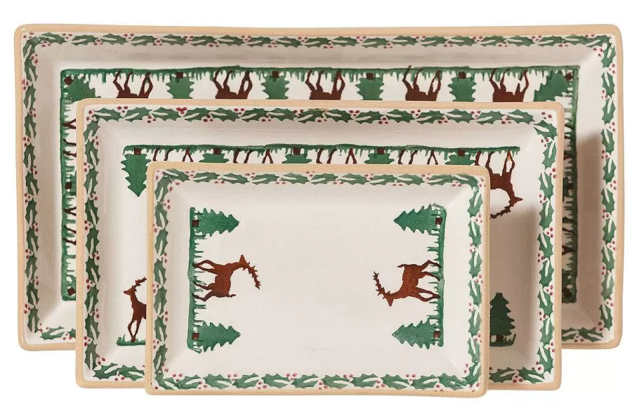 Corporate Gifts<Nicholas Mosse Nest Of 3 Rectangle Dishes Reindeer