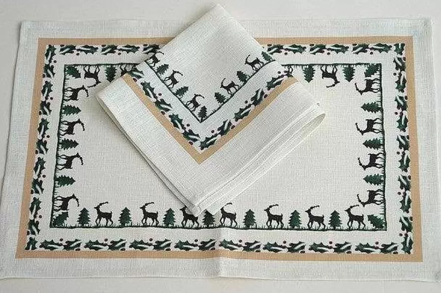 Reindeer<Nicholas Mosse Placemat Reindeer Linen