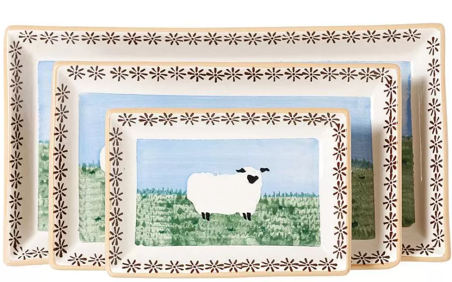 Landscapes<Nicholas Mosse Set Of 3 Rectangular Serving Dishes Landscape