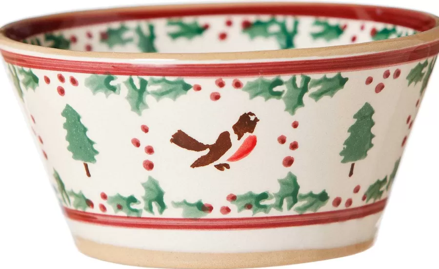 Winter Robin<Nicholas Mosse Small Angled Bowl Winter Robin