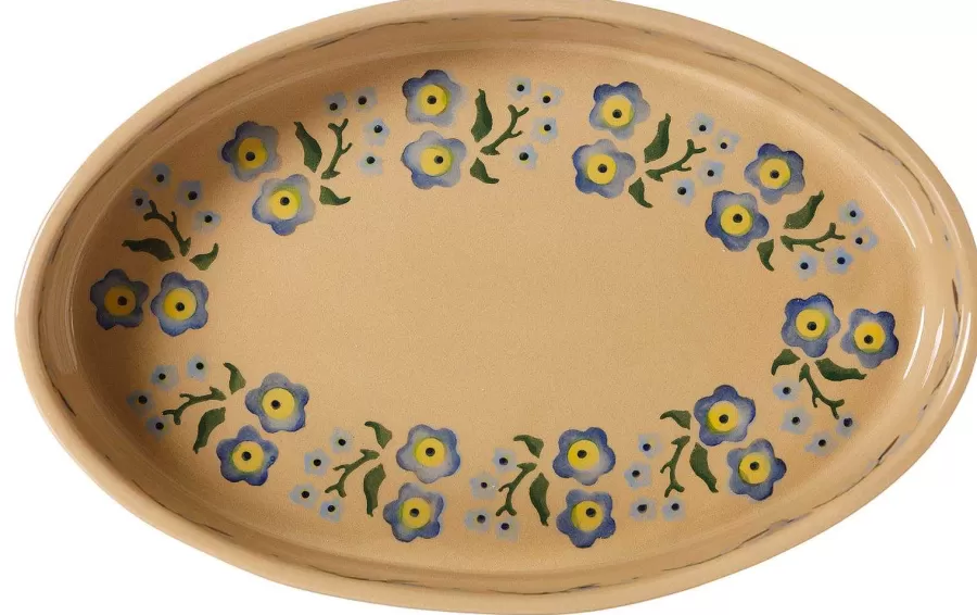 Oven Friendly Dishes<Nicholas Mosse Small Oval Oven Dish Forget Me Not