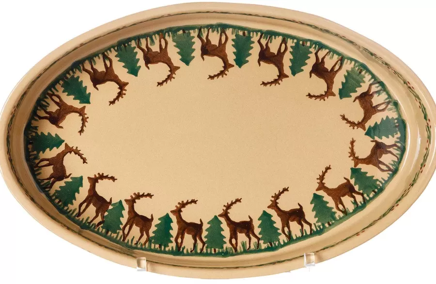 Reindeer<Nicholas Mosse Small Oval Oven Dish Reindeer