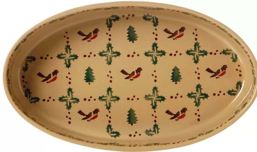 Mother'S Day<Nicholas Mosse Small Oval Oven Dish Winter Robin