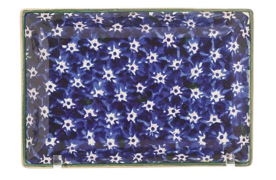 Lawn<Nicholas Mosse Small Rectangle Plate Lawn Dark Blue