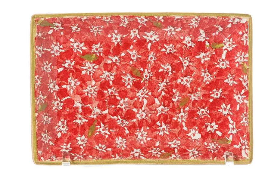 Lawn<Nicholas Mosse Small Rectangle Plate Lawn Red