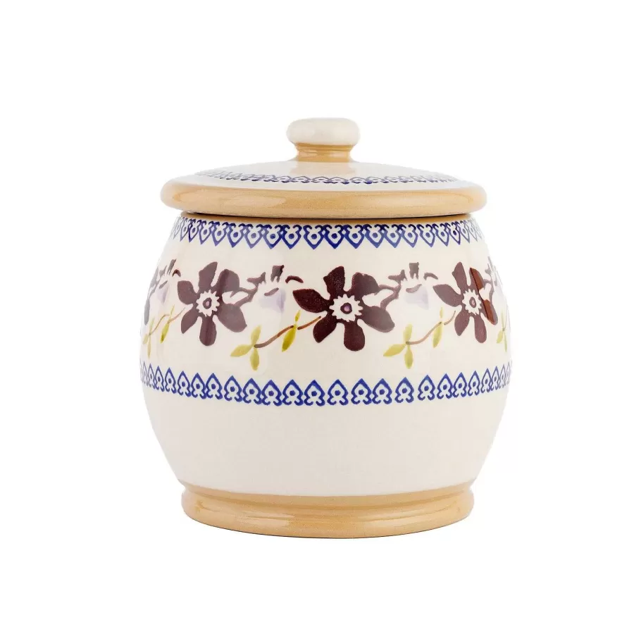 Bathroom Accessories<Nicholas Mosse Small Round Lidded Jar Clematis