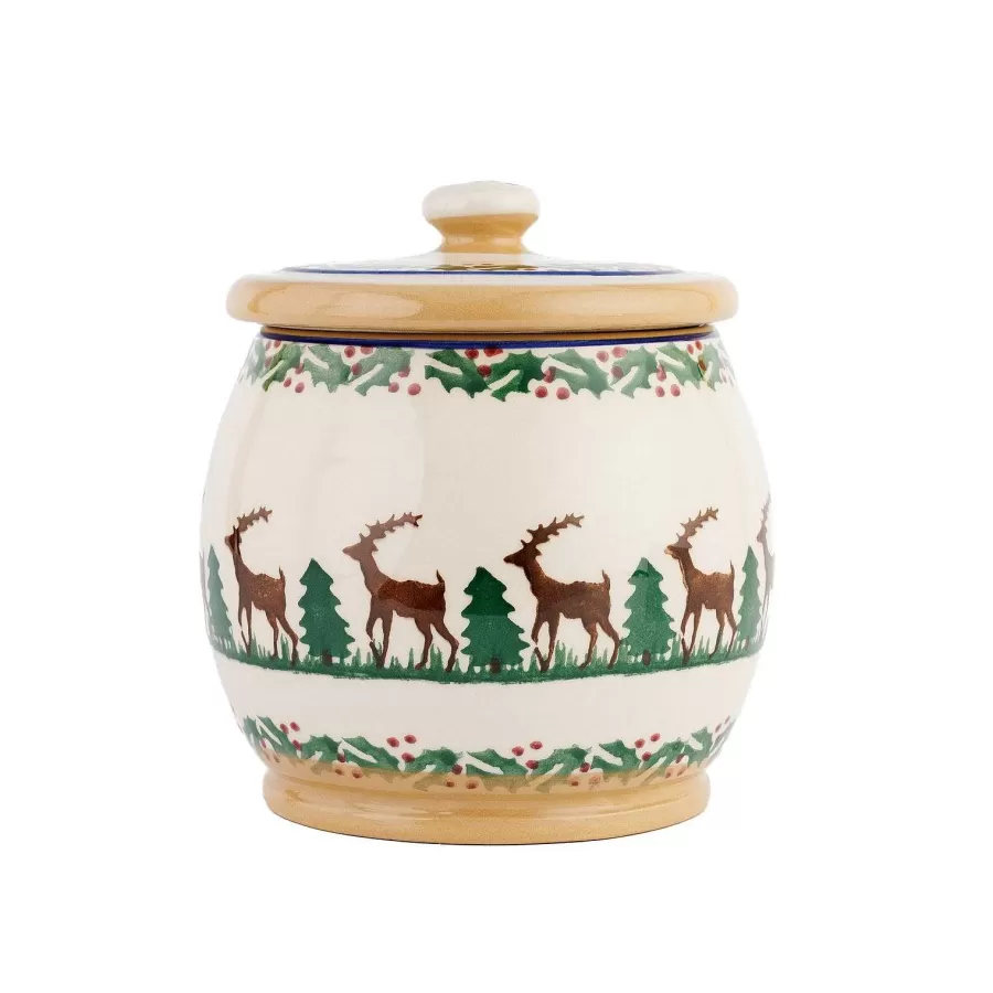 Reindeer<Nicholas Mosse Small Round Lidded Jar Reindeer