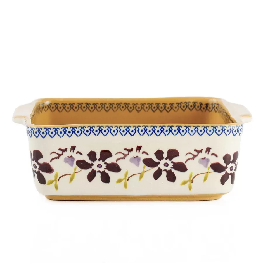 New In<Nicholas Mosse Small Square Oven Dish Clematis